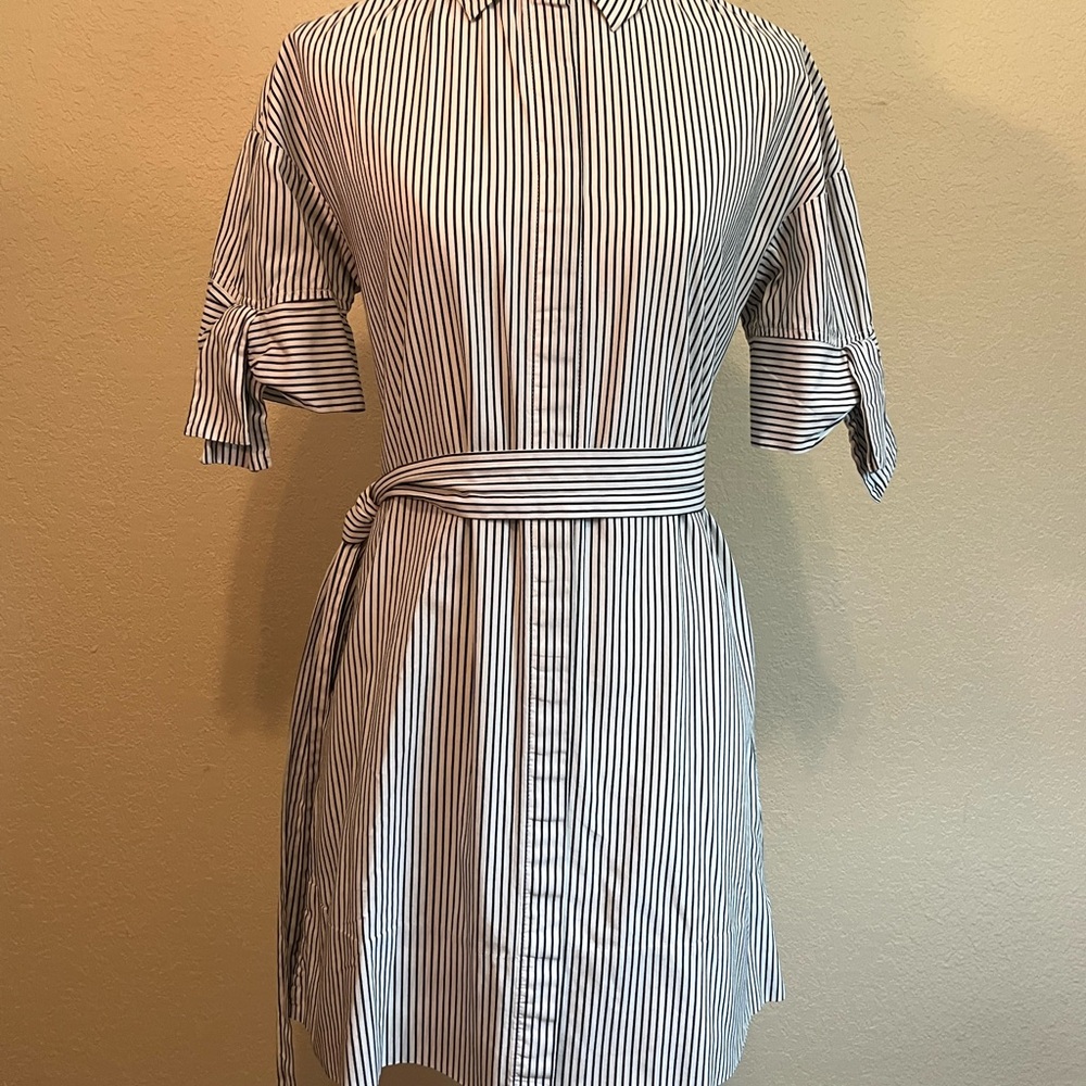 1901 Striped Black and White Shirt Dress